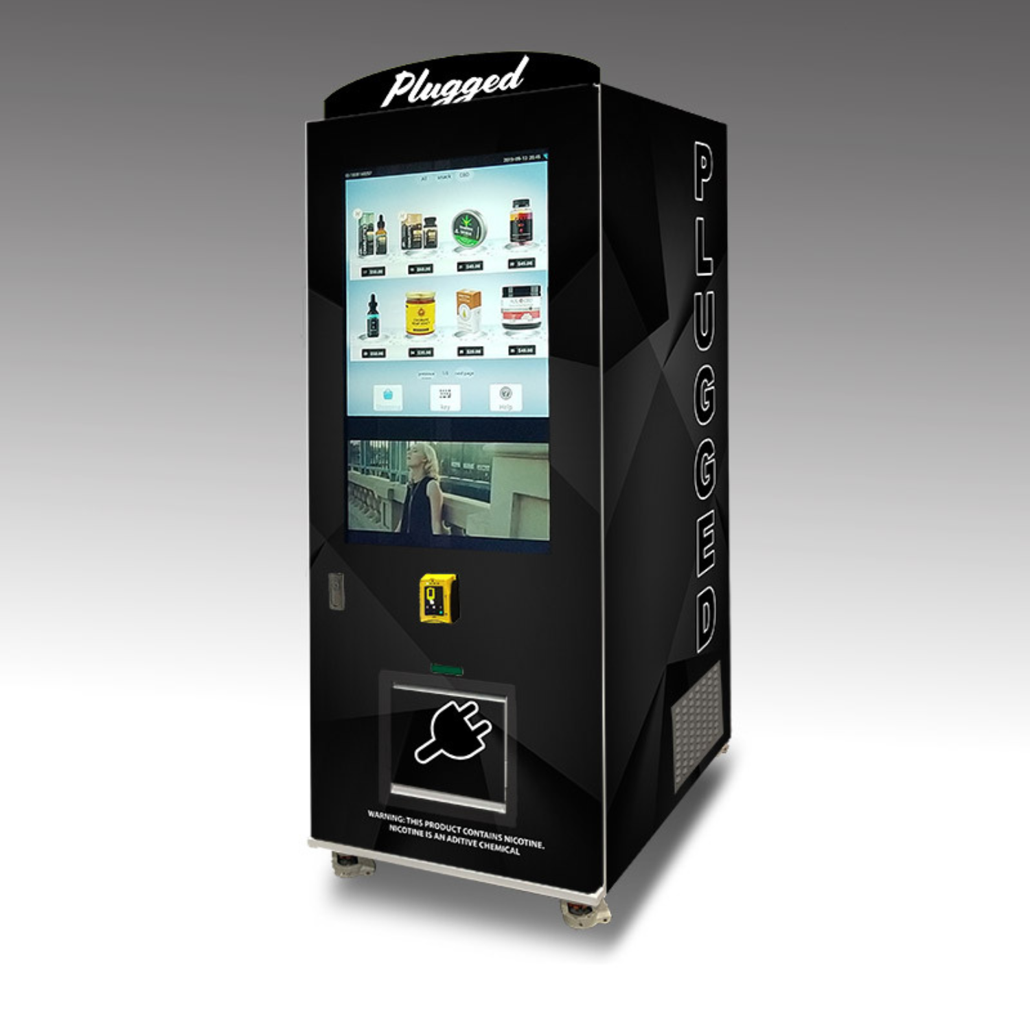 A custom vape vending machine built for Plugged.